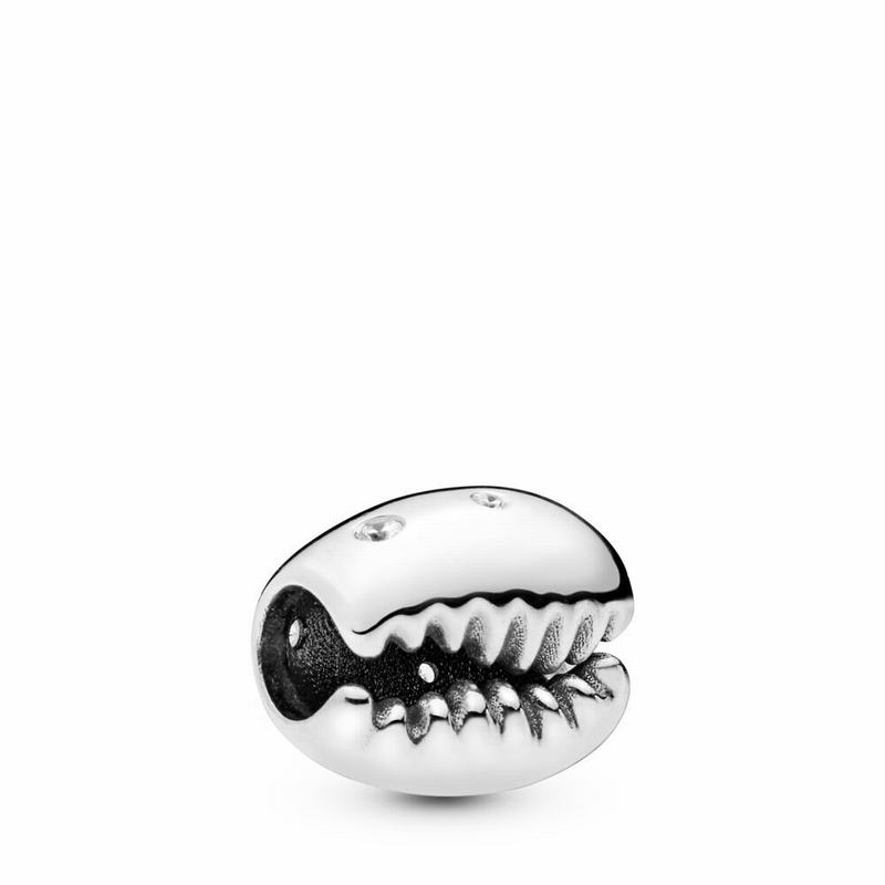 Pandora Sparkling Coffee Bean Shell Charm Ireland - Sterling Silver/Cubic Zirconia - 549230EQC